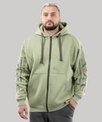 Худі "Етно" на блискавці з вишивкою, утеплена, (фісташковий/смарагдовий), S