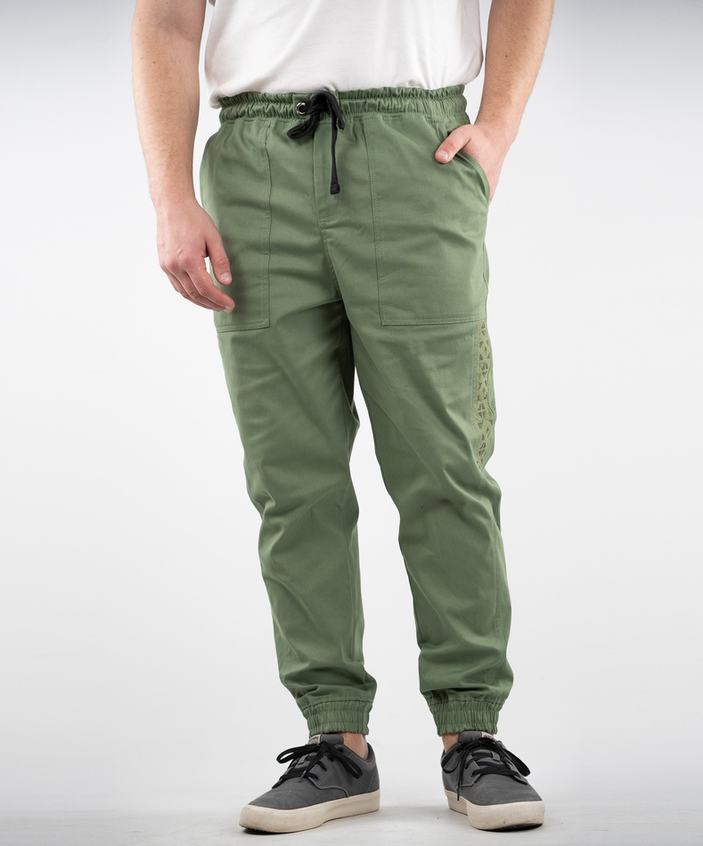 Джогери чоловічі з вишивкою (зелений), XL