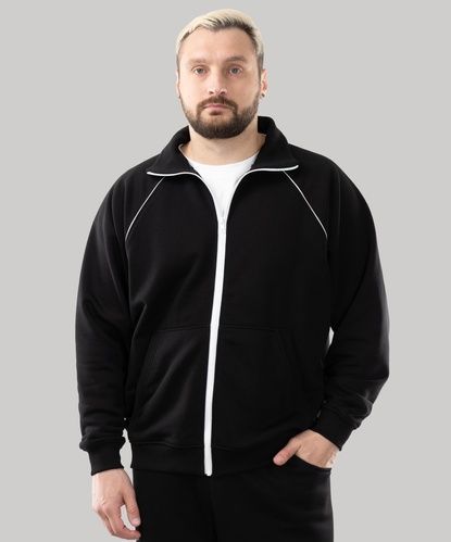 Кофта "Вайб" на блискавці, неутеплена, чоловіча, (чорний), S