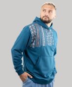 Худі "Вишиванка" з вишивкою, неутеплена, унісекс, (лазурний), S
