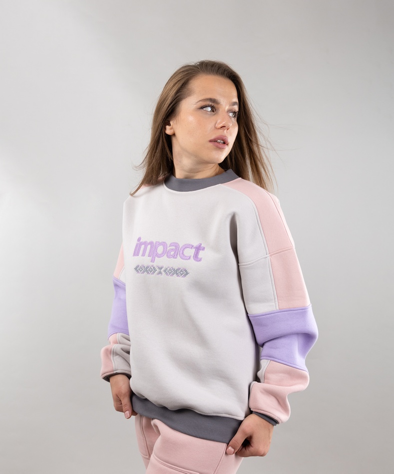 Світшот "Impact" (пудровий/ліловий/рожевий/сірий), XL