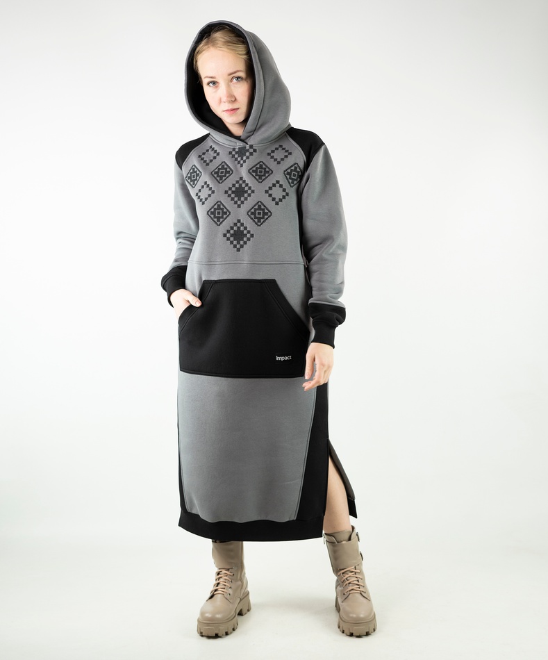 Сукня "Мозаїка" (сірий/чорний), XL
