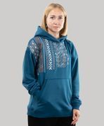 Худі "Вишиванка" з вишивкою, неутеплена, (лазурний), S