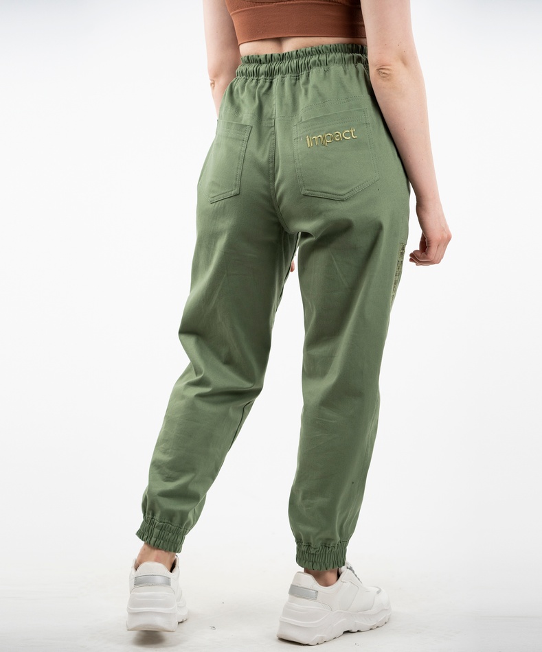 Джогери жіночі з вишивкою (зелений), S+5cm