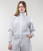 Кофта "Вайб" на блискавці, утеплена, жіноча, (сірий меланж), S