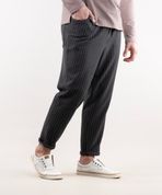 Кроп штани у смужку чоловічі (cірий/білий), S