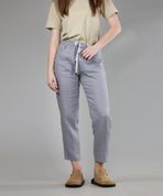 Кроп штани з льону, жіночі (сірий), S