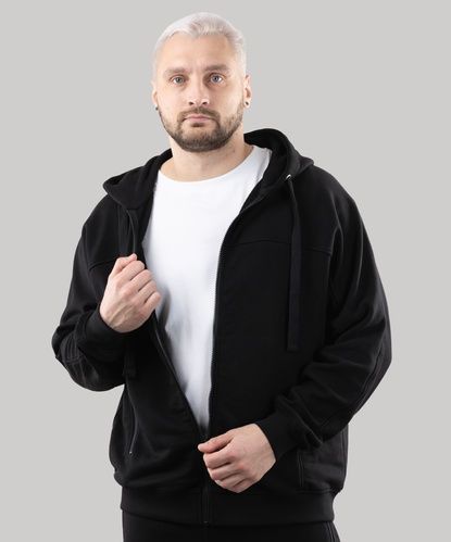 Худі "Ритм" на блискавці, унісекс, (чорний), S